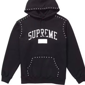 Supreme studded hoodie in black (size small)